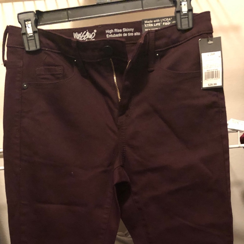 Missimo Burgundy High Rise Skinny Jeans NWT